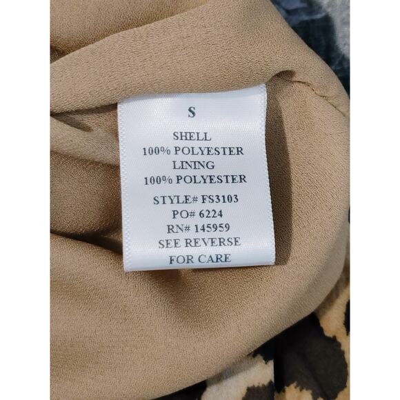 Dress Form Leopard Print Chiffon Mini Skirt Ruffle Hem Brown Womens Size Small - Picture 9 of 9